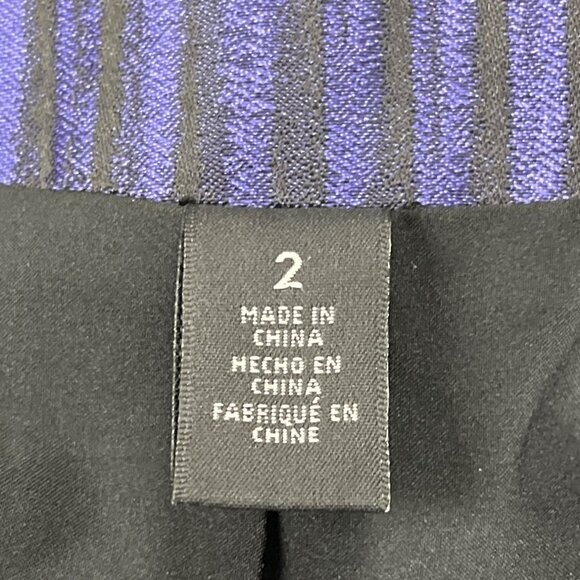 Chico’s Purple & Silver Colorblock Womens Open Front Jacket 3/4 Sleeve Sz 2 - Picture 9 of 11